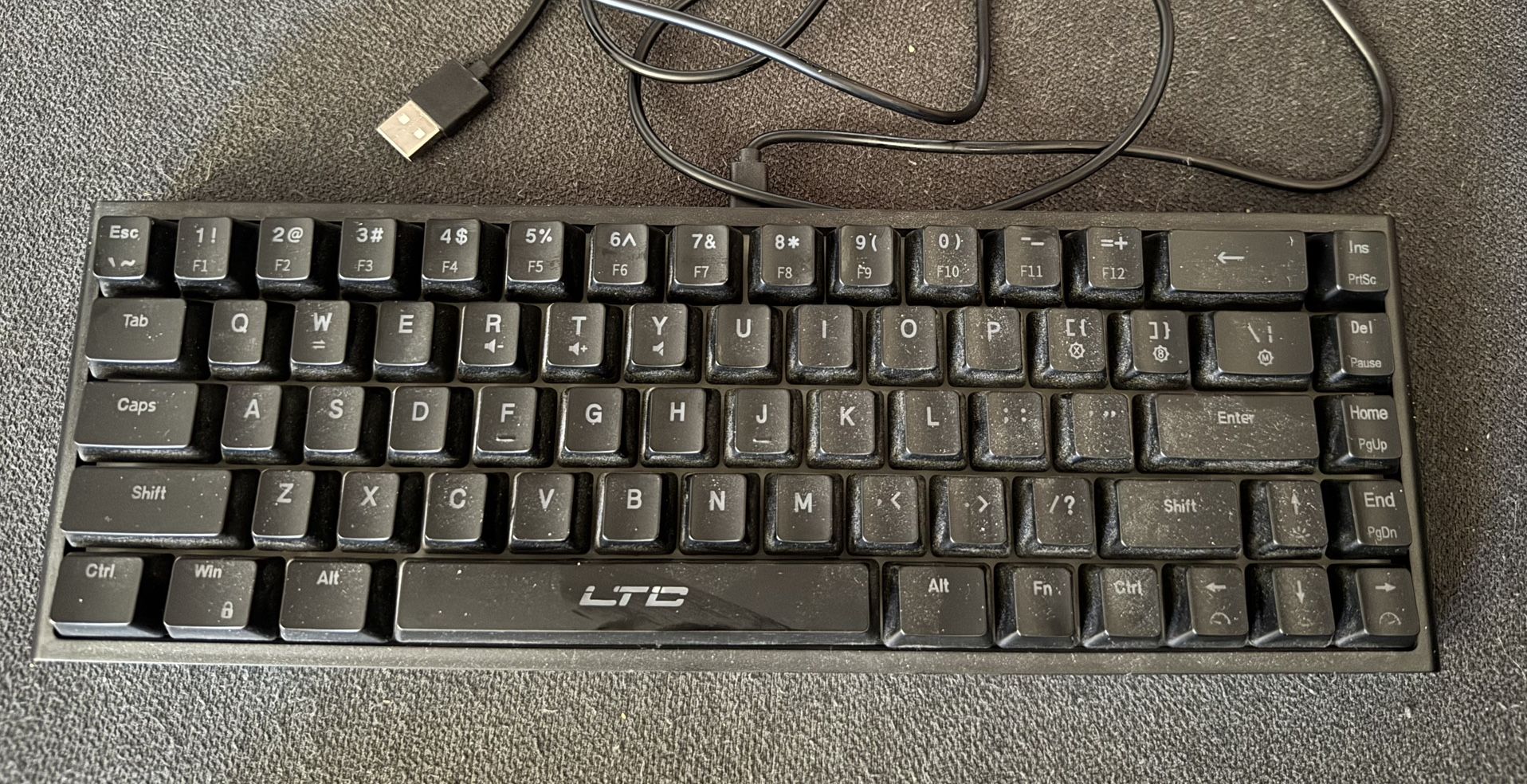 LTC MK681 Wired 68 Keys Membrane Gaming Keyboard, RGB Backlit Ultra-Compact