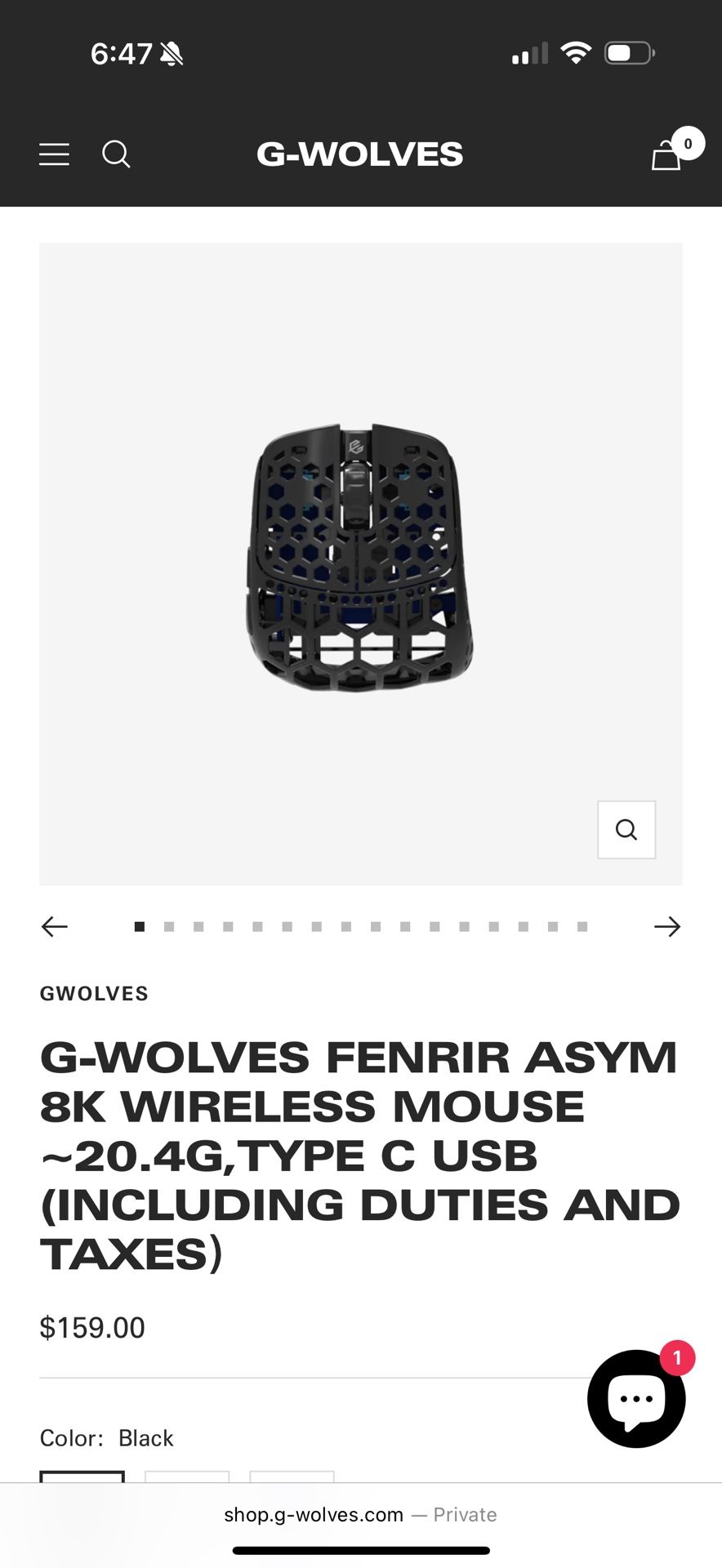 G-WOLVES FENRIR ASYM 8K WIRELESS MOUSE ~20.4G