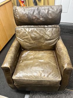Leather electric swivel recliner