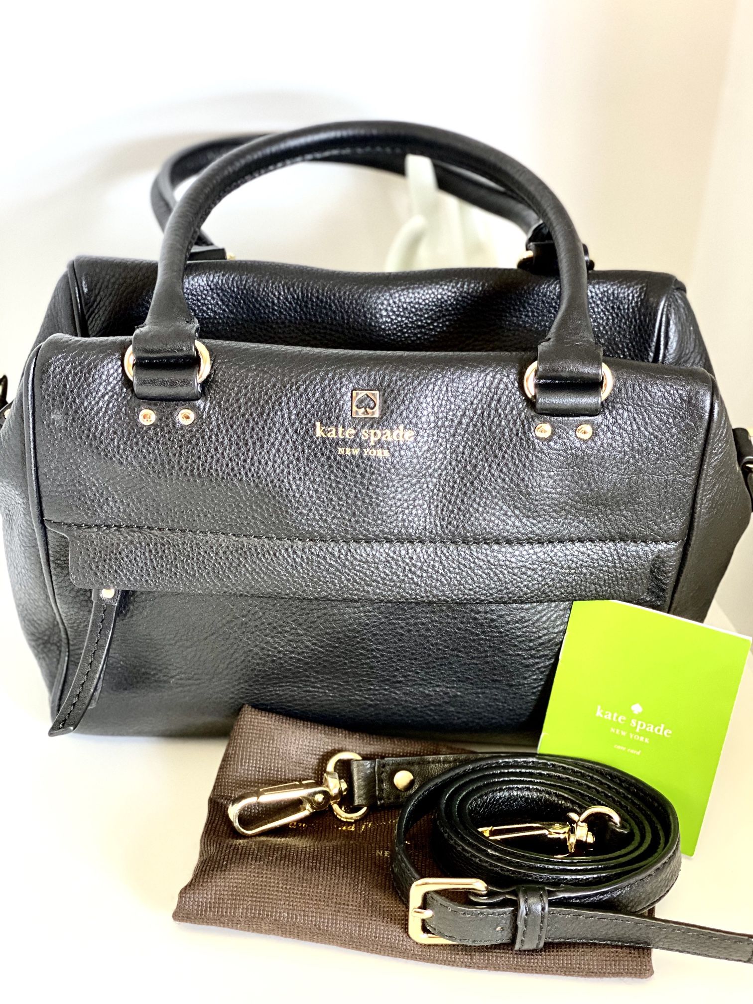 KATE SPADE Pebbled Black Leather Satchel
