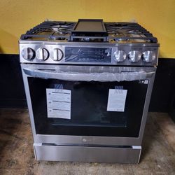 LG InstaView 5 Burner Slide In Stove With Air Fry 30 Wide H7NKC