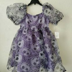 The Nightmare Before Christmas Jack Skellington Girl Dress Kids Size 8 New