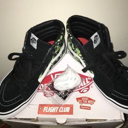 Supreme Hight Top Green Skull Vans