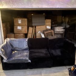  Black Sofa Black Couch Living Room Furniture Sectional Couch Modular Sofa Set Black Sofa Brand New 🆕🆕