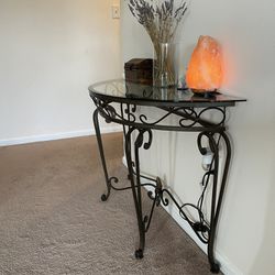 Like New Tempered Glass Console Table /Sofa Table /Entryway Table, Metal Frame