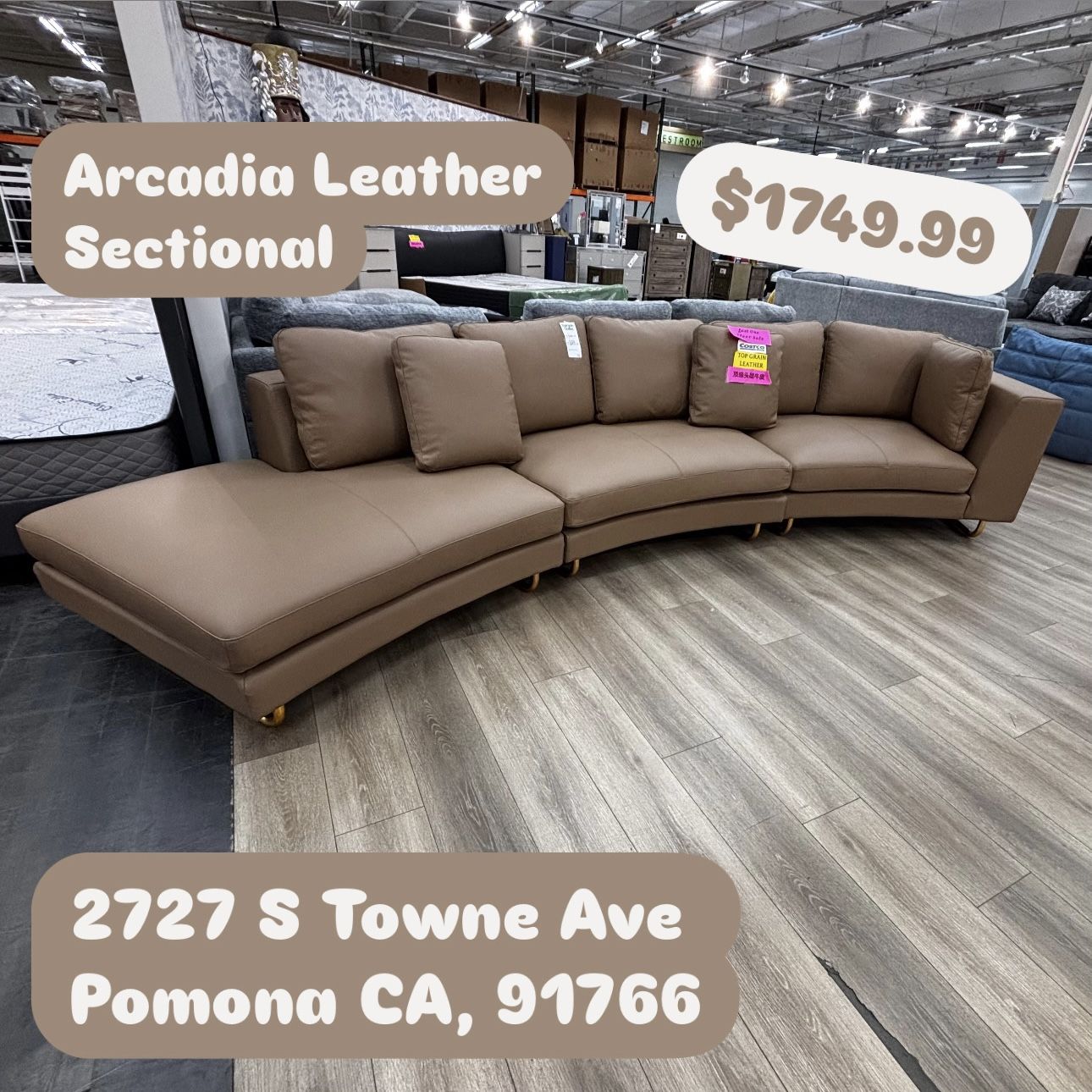Arcadia Brown Leather Sectional