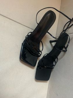 Black Lace up heels