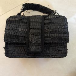 Small Black Woven Evening Purse/Clutch