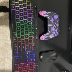 Light Up Wireless Keyboard With The Light Up Mouse And A Gaming Controller