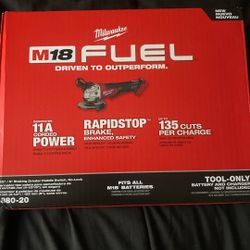 Milwaukee M18 Fuel 4-1/2” /5 “ Braking Grinder Paddle Switch No-lock 