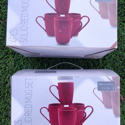Red Mug Set 8pc Brand New In Box
