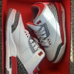 Air Jordan 3 Retro Kids White, Fire Red - Black