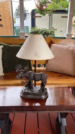 Cast Metal Moose Lamp