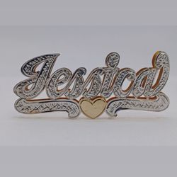 10/14k Gold Personalized Custom Double Name Plate Necklace