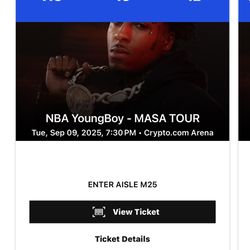 MASA YB TICKETS SECTION 118