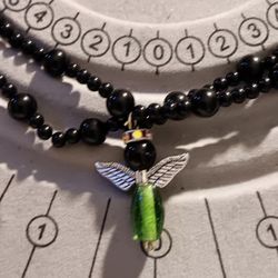 Green Angel Multi-strand With Stars Necklace