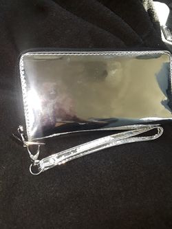 Cute Metallic silver clutch wallet