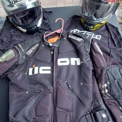 Icon Asphalt Technologies GEN 1 TiMax Titanium Reinforced Motorcycle Jacket Large  And Pants  36L