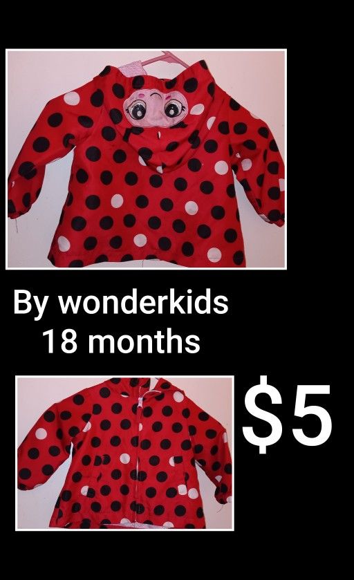 18 Months Wonderkids Lady Bug Inspired Windbreaker