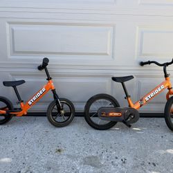 2 Strider Balance Bikes - 12 & 14x