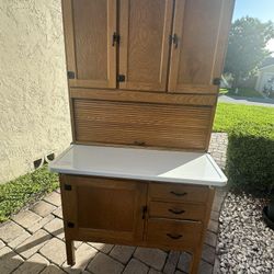 Antique Marsh Hoosier Kitchen Cabinet 