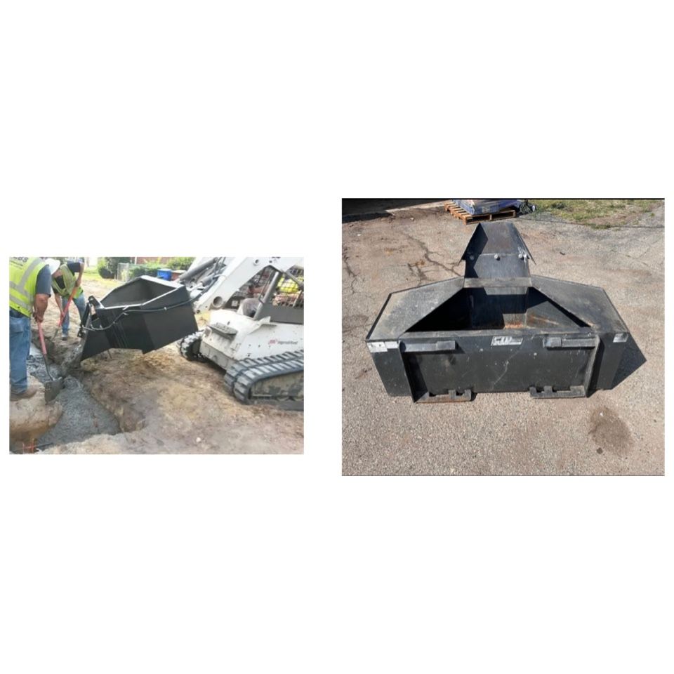 Bobcat Cement concrete Bucket hopper Skid Steer