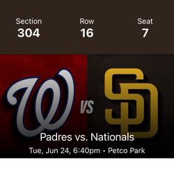 3 Padres Tickets 6/24