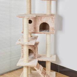 50 inch high cat tree, beige