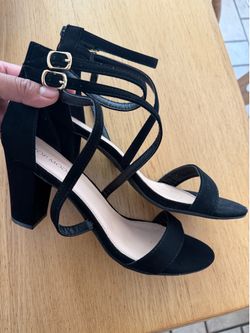 Black strappy heels