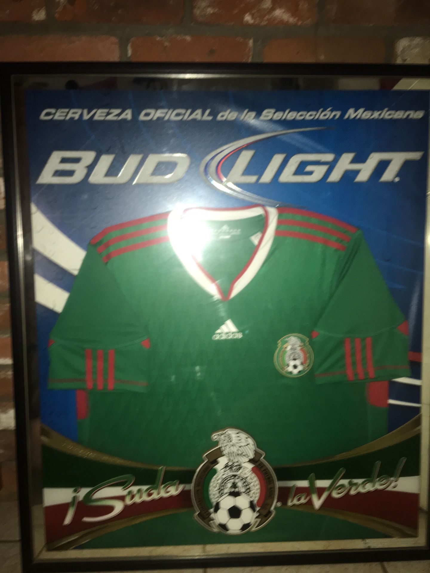 Framed Mexico jersey/ bud light rare