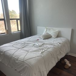 Full size bed mattress and the malm bed frame from IKEA 