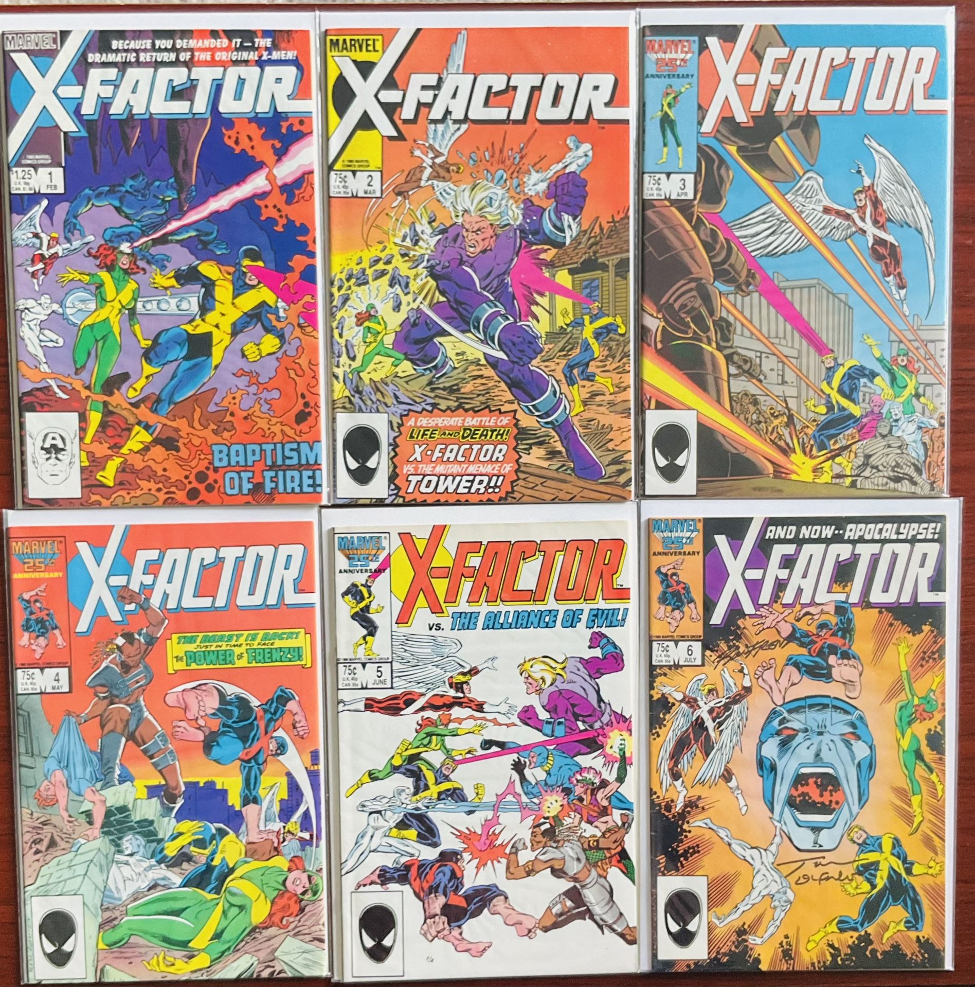 Deadpool,X-Factor 1–6 Signed , X-Force + Excalibur Mixed Key Issue Lot With X-Force Polybag Comic Impel Deadpool Trading Card🔑