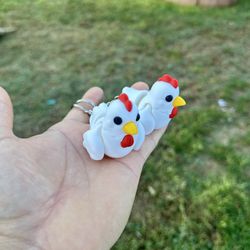 3d Printed Chicken Keychain 