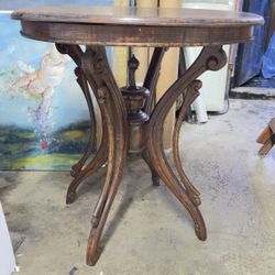 Antique Table Victorian Side Table End Table 30” Walnut Dark Wood 