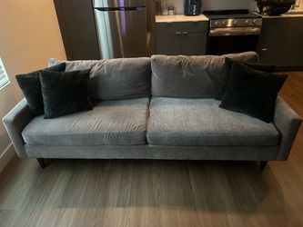 Gray Fabric Mid-Century Modern Sofa