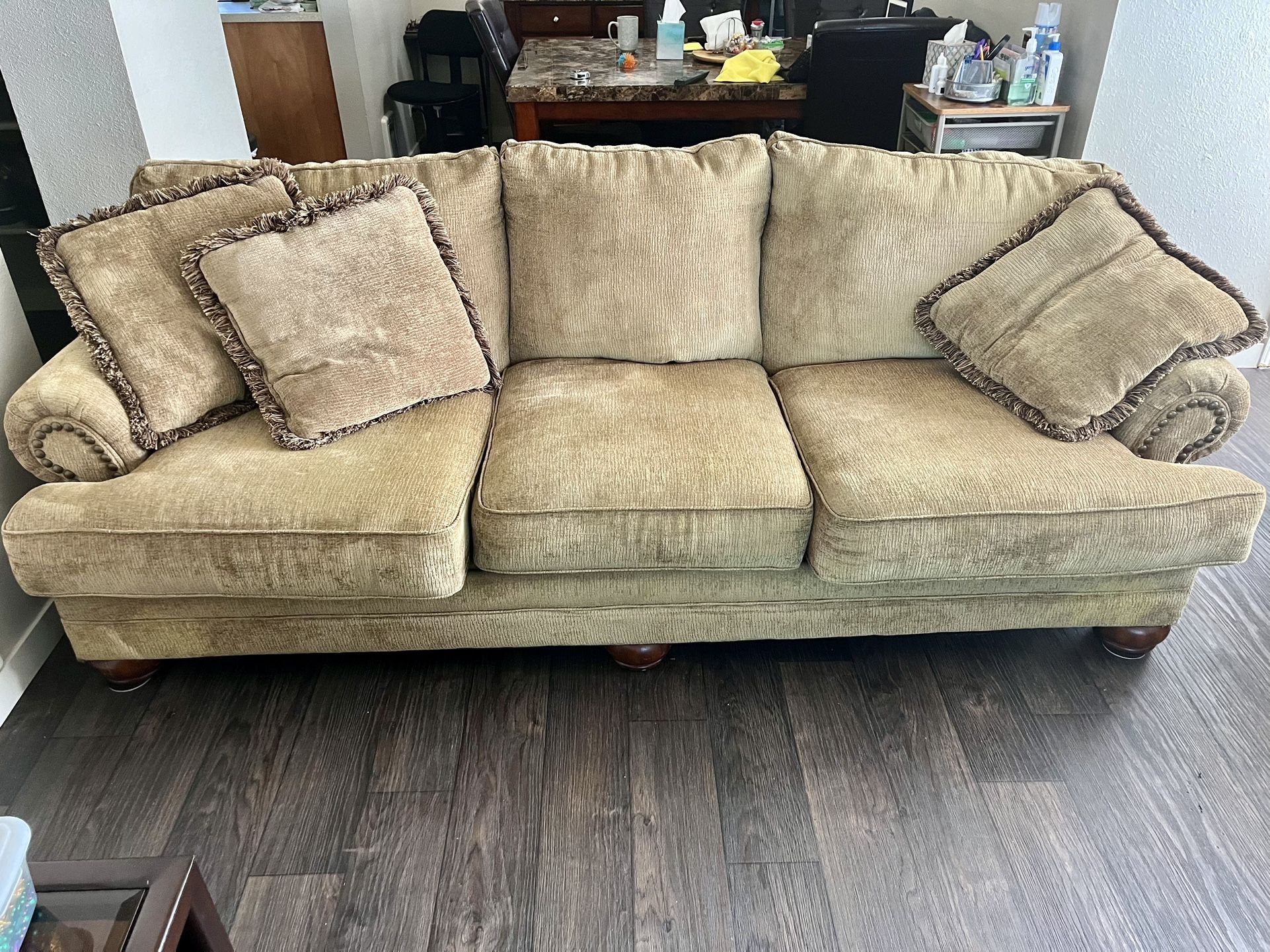 1 x Couch and Armchair with Ottoman