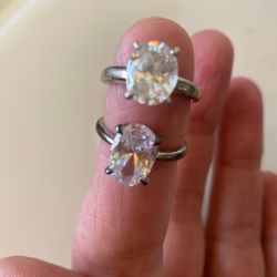 Sterling Silver Oval Cubic Zirconia Size 5 Beautiful 🩷