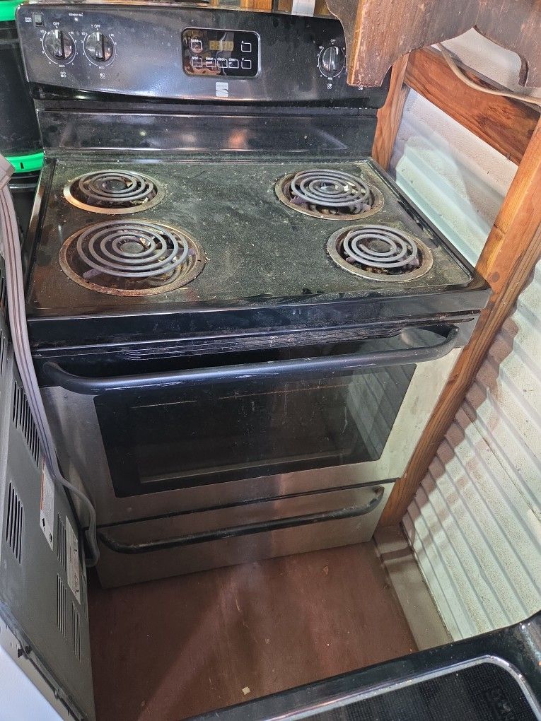 Black And Stainless Stove Side By Side R Refrigerator