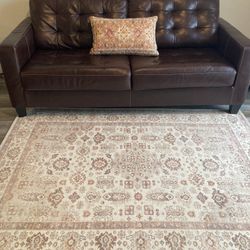 Brown Leather Couch With Queen Bed
