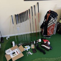 Mens Golf Titleist Taylormade Callaway Super Set Stiff Right hand LOTS extras MUST SEE!