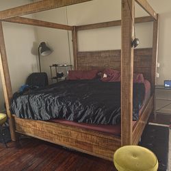 Poster Bed, Adjustable Base, Nectar Matress, Dresser, 2 Nightstands w/outlets, 6ft Eiffle, 2 Stools.