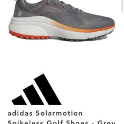 adidas Solarmotion Spikeless Golf Shoes - Grey Three/Cloud White/Impact Orange