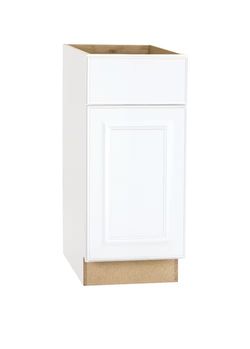 Hampton Bay Hampton 15 in. W x 24 in. D x 34.5 in. H Assembled Base Kitchen Cabinet in Satin White