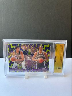 2024 Panini Donruss Optic Optical Illusions David Robinson/Victor Wembanyama Purple MBA Mint 9