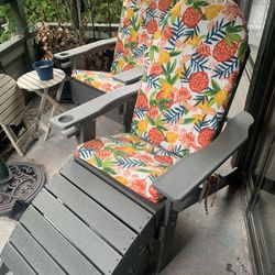Pair Adirondack Chairs With Ottoman