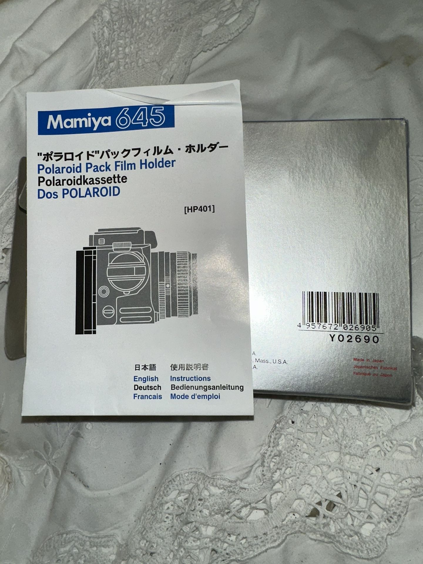【MINT】Mamiya 645 PRO Polaroid Back Land Pack Film Holder HP401 with Instructions