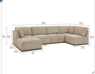 Henderon Murphy 6 piece fabric modular Sectional Sofa