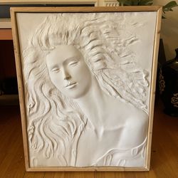 Sculptural Relief Wall Art by Dorothy Wolf - Vintage 3D Textured Female Bust