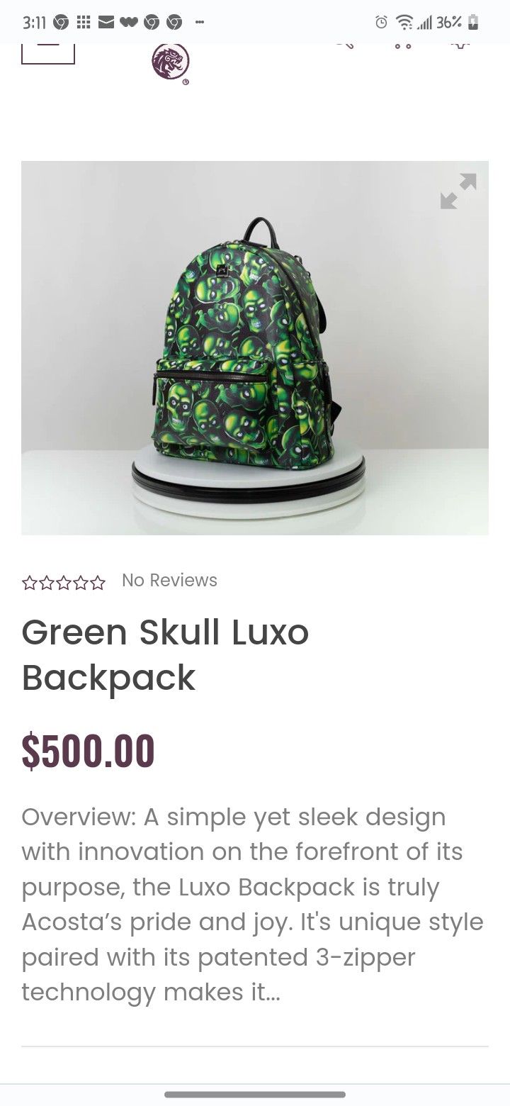 Acosta Backpack Skeleton Faces