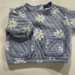 Old Navy Blue Floral Sweater 0-3M